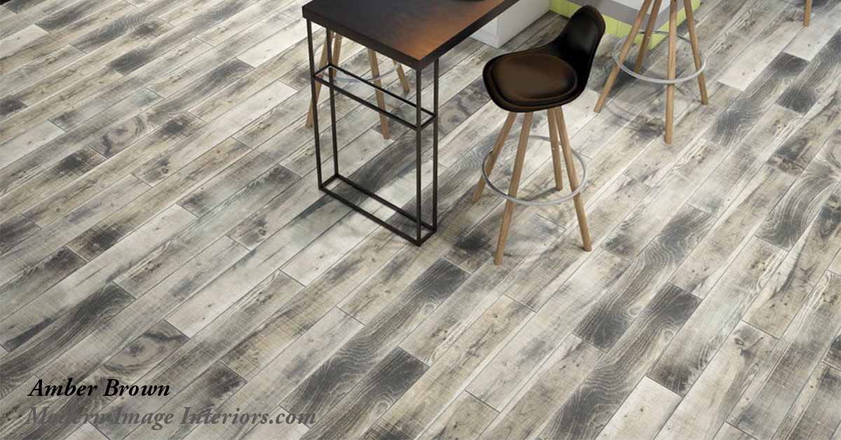 Amber 6 by 36 Porcelain WoodLook Tile Plank Floor